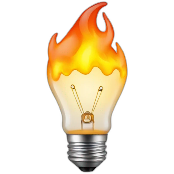 lightbulb with fire in it emoji