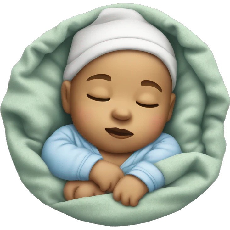 Sleeping baby with cap. emoji