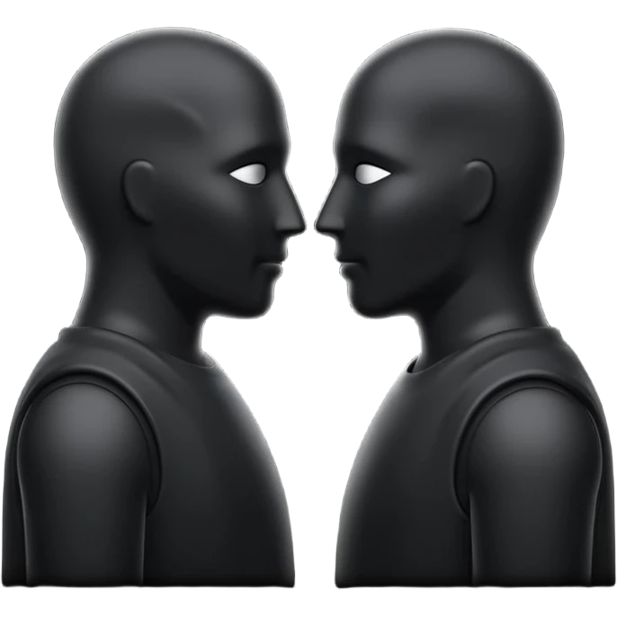 two faceless silohuettes speaking emoji
