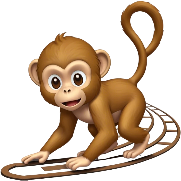 Monkey falling on the track emoji