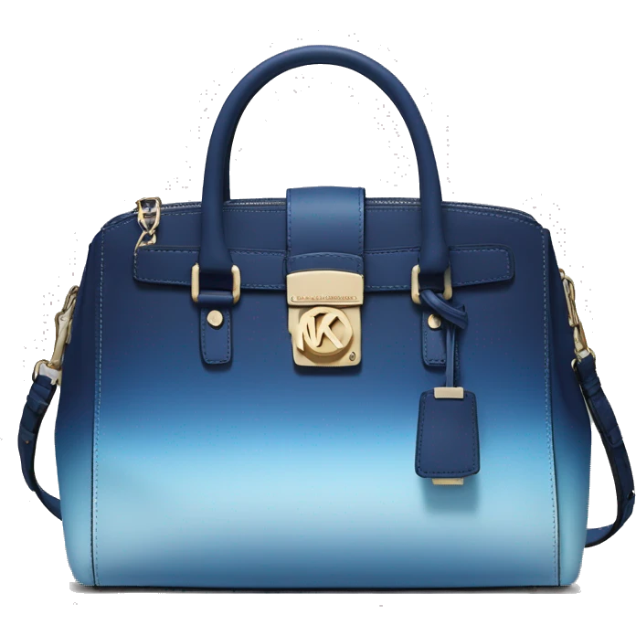 Realistic dark blue to light blue ombre michael kors satchel purse.  emoji