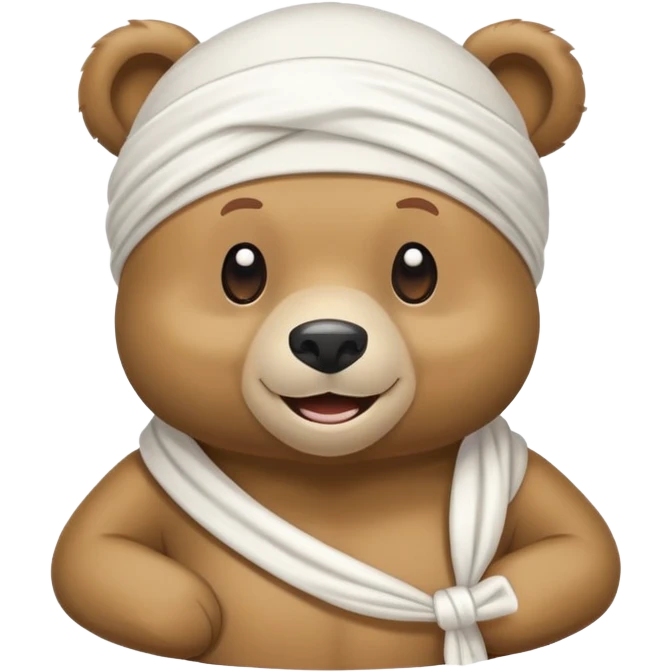 Cartoon bear with a white durag tied around its head emoji