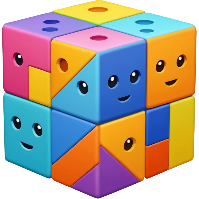 cube with different patterns on each face emoji
