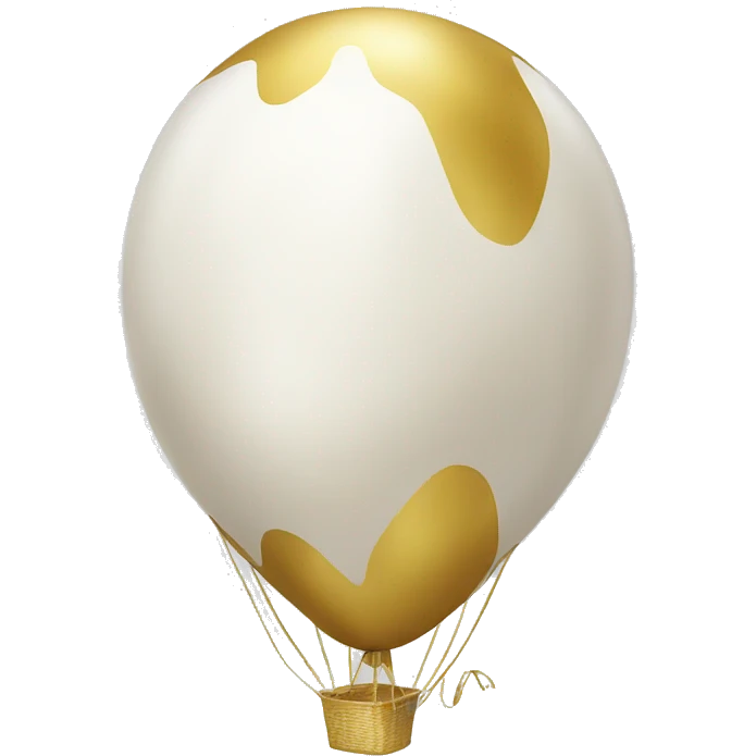 ballon blanc et doré emoji