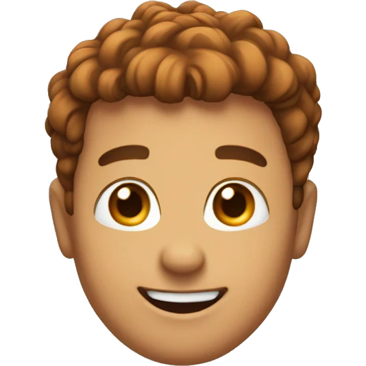 make me an emoji with a unique character that expresses joy whit brownn hair emoji