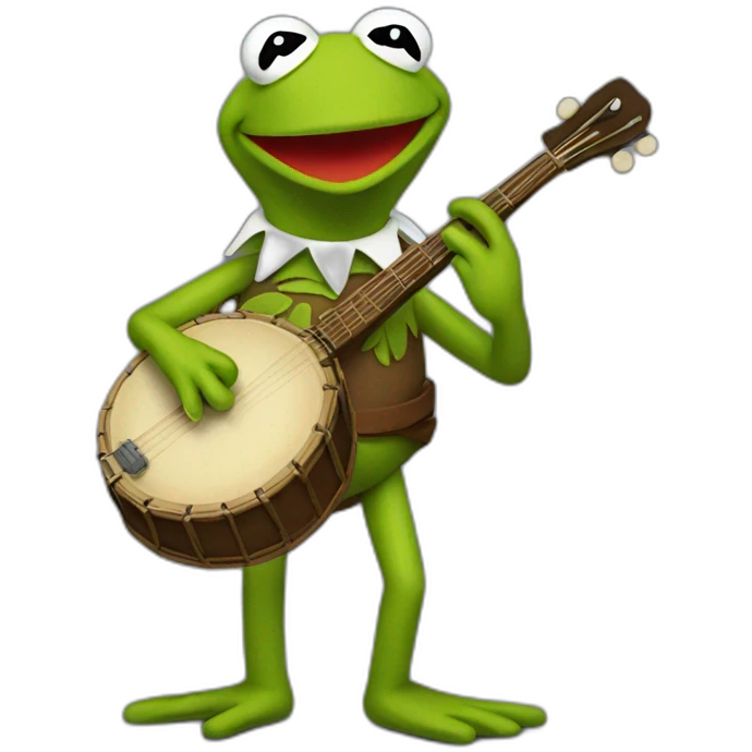 Kermit with a banjo emoji