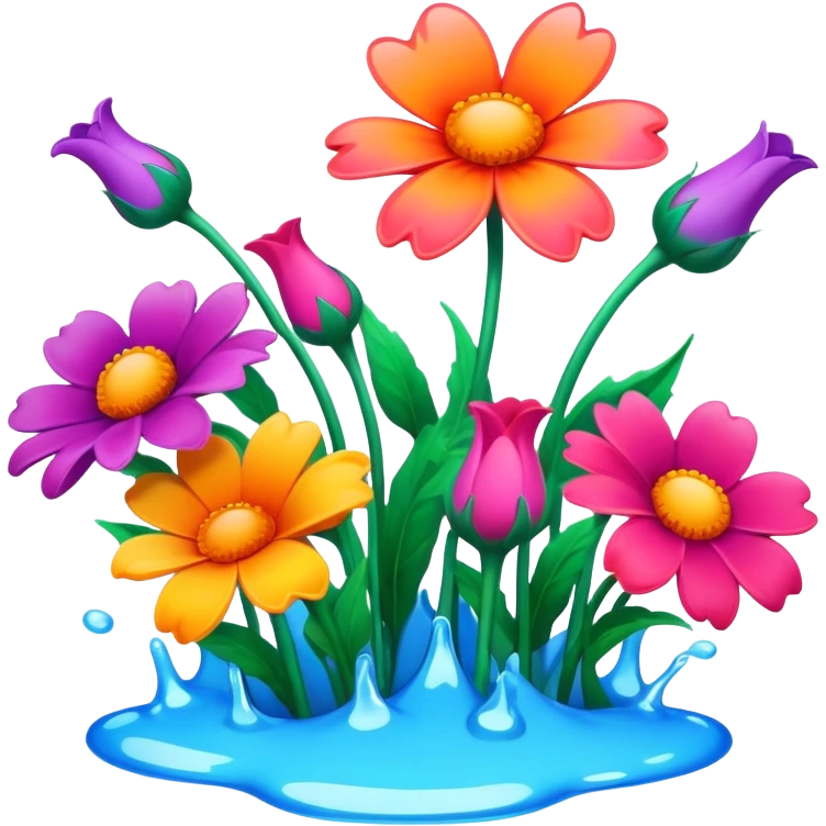 melting garden flowers  emoji