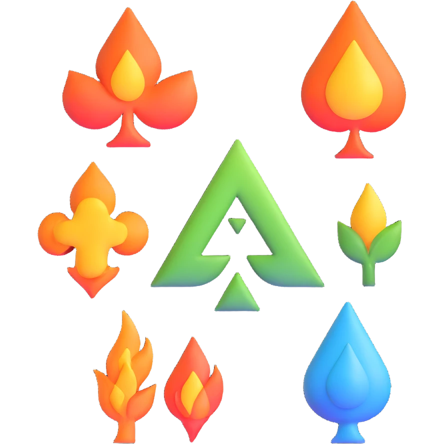 four elements symbols together emoji