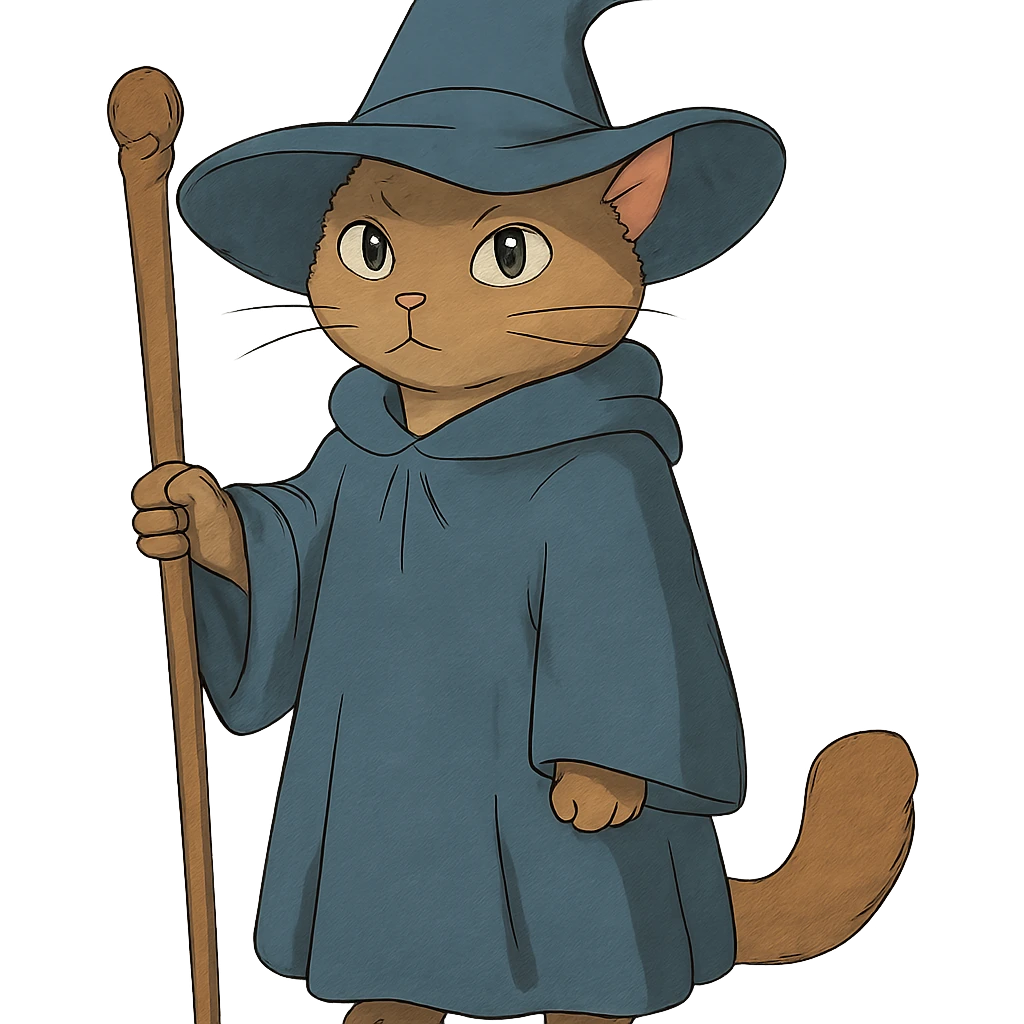 ghibli style wizard cat emoji