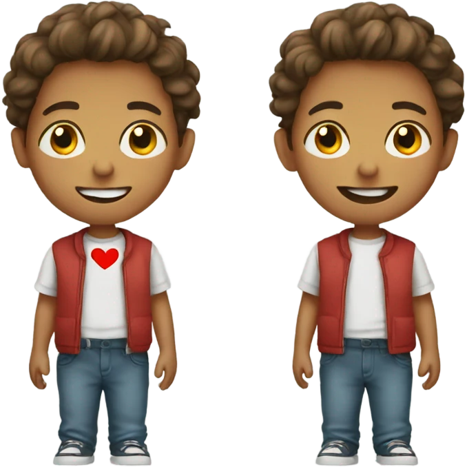 Boy with heart emoji