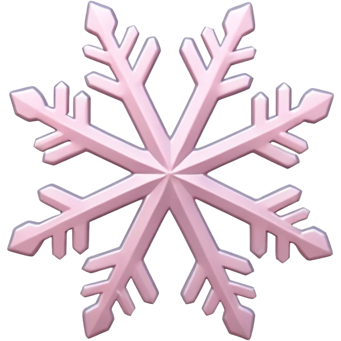 snow flake pale pink 3d icy texture emoji