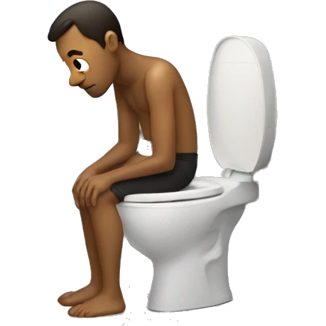 Man in a Toilette Looking out of it  emoji