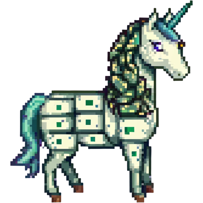 единорог из долларовых купюр, no background emoji