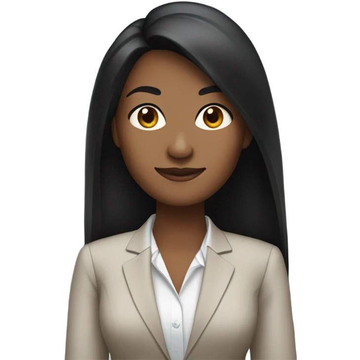business woman long straight black hair emoji