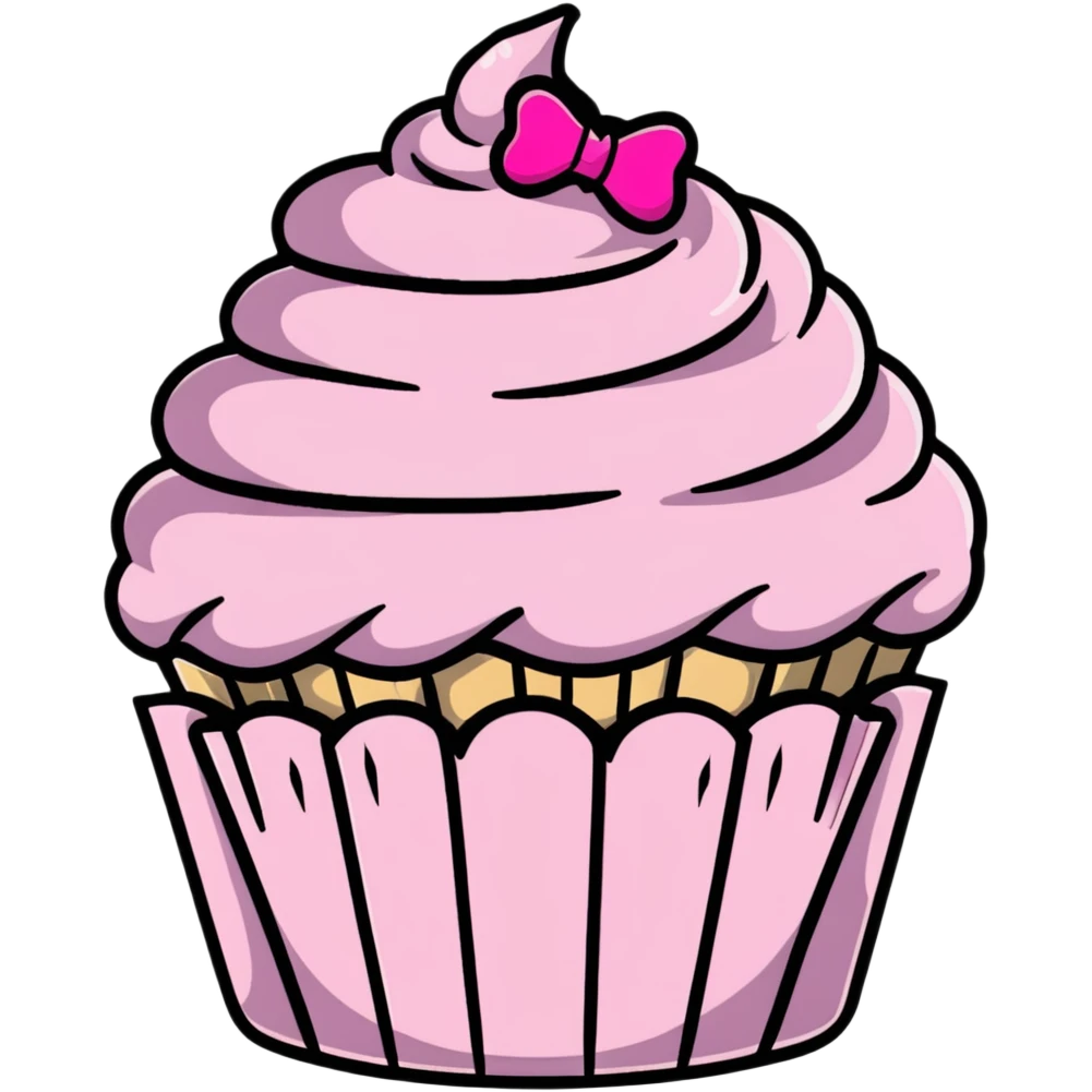 cupcake with pink icing emoji