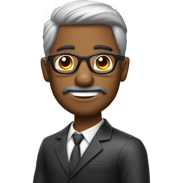 hombre adulto cabello canoso piel morena con lentes emoji