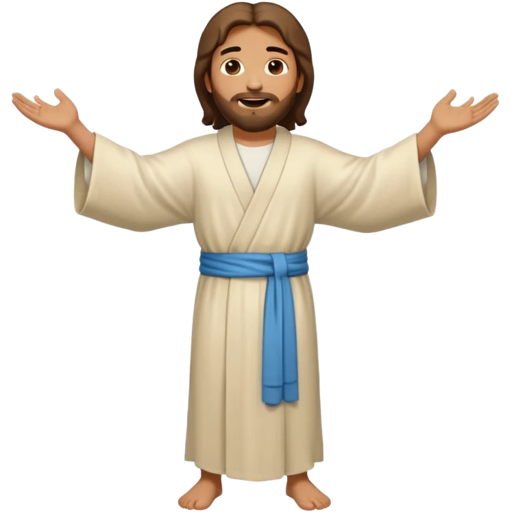 fullbody, head-to-toe, Jesus's apostle Thomas, normal emoji style, arms open emoji