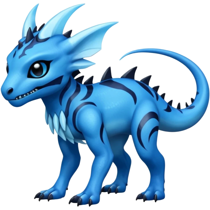 Shiny Dark Edgy  Inteleon-Amaura-Fakémon-hybrid-creature (full body)  emoji