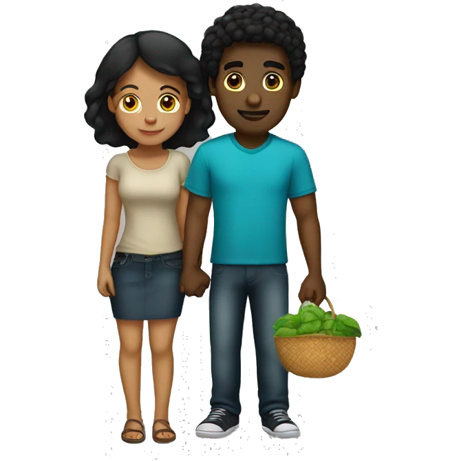Black guy Mexican girl couple  emoji