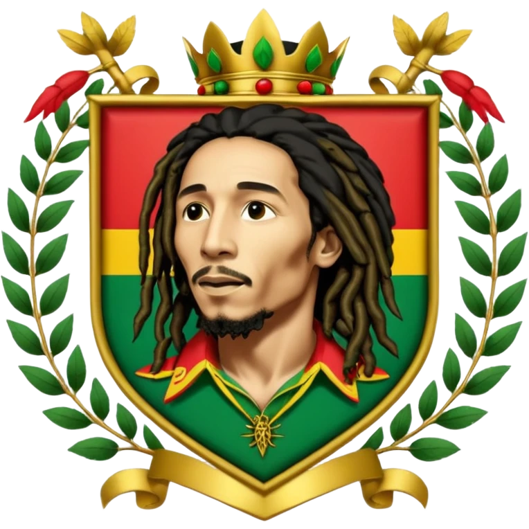 Bob Marley heraldic crest   emoji
