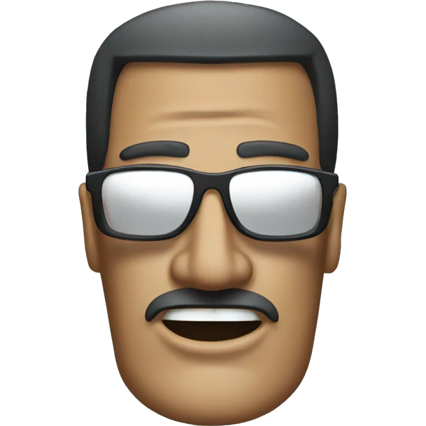 ios emoji moai with sunglasses emoji
