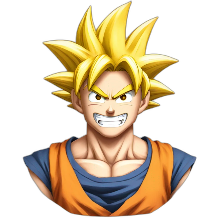 Goku base form, smiling emoji