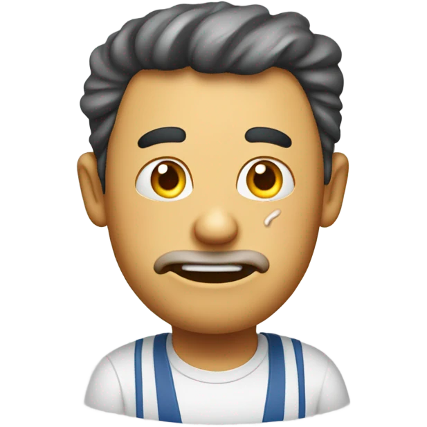 man with mayonnaise on his face emoji
