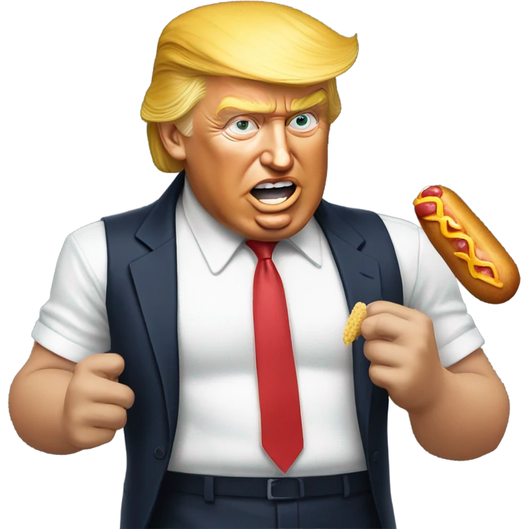 Donald trump eating a corn dog emoji