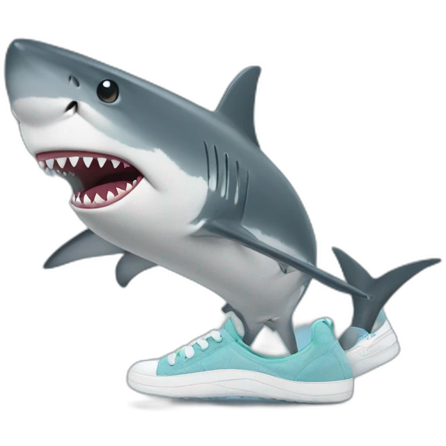 Shark wearing sneakers emoji
