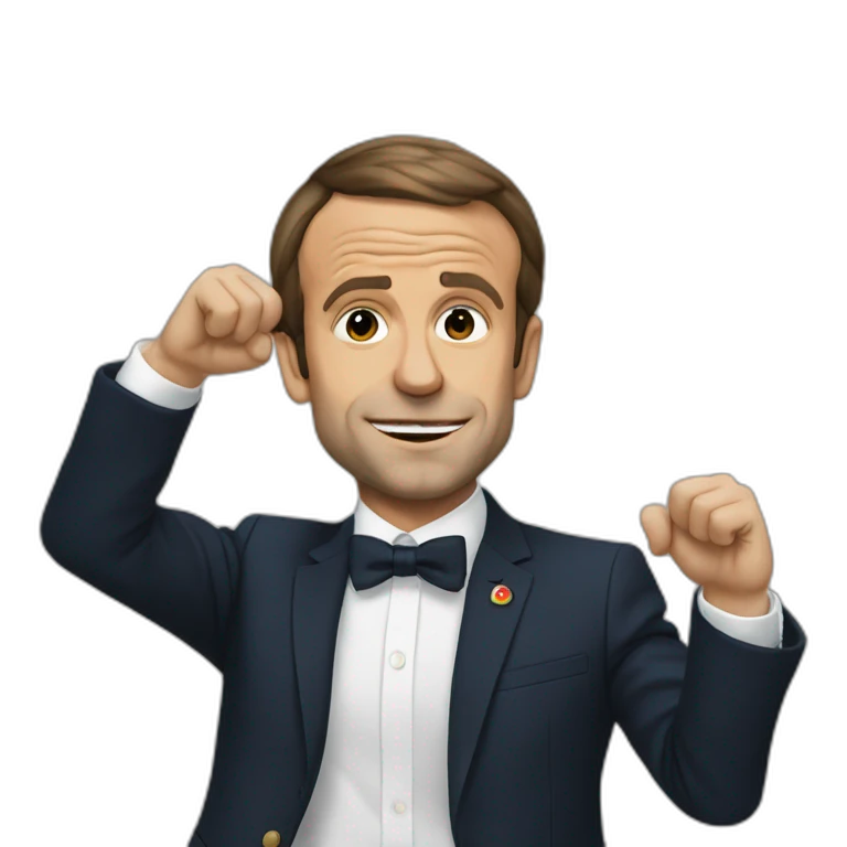 macron qui fait le dab emoji