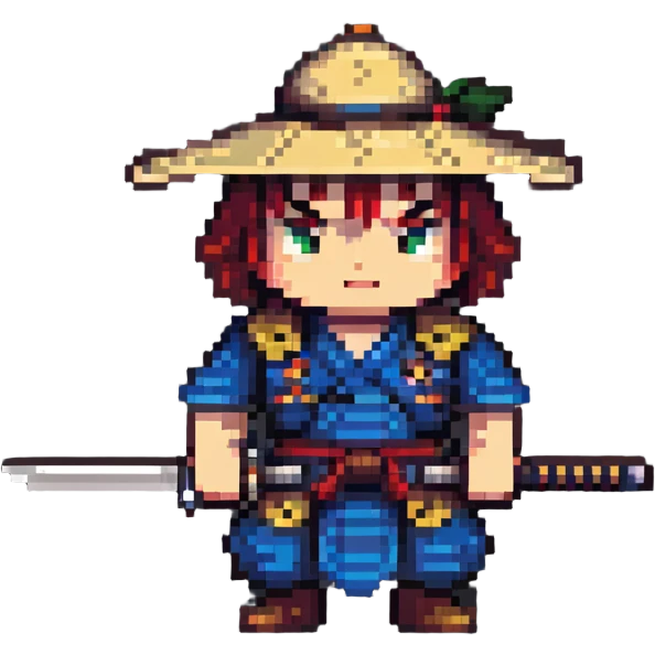 samurai sword and hat emoji