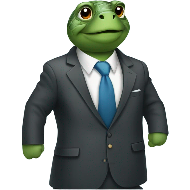 Turtle wearing suit  emoji