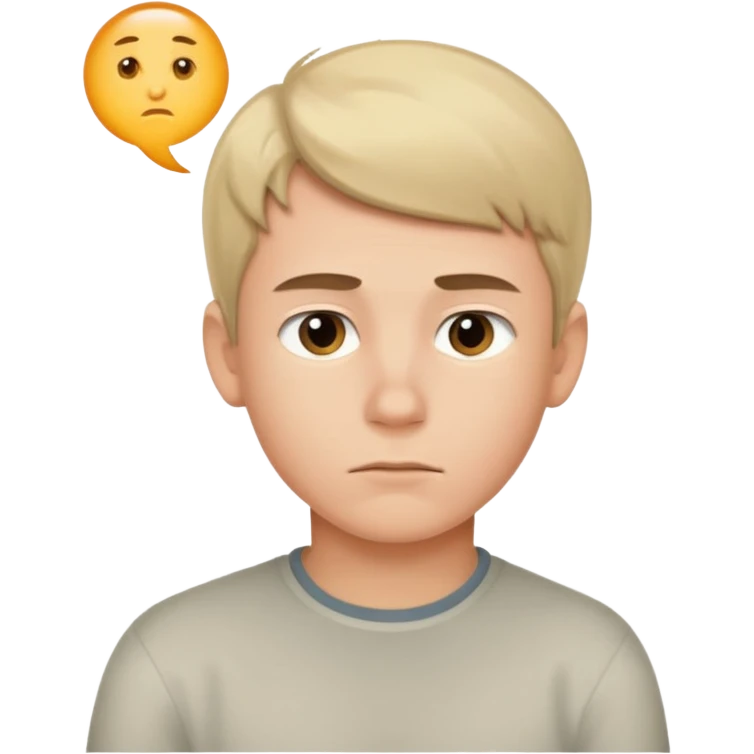 boy really thinking and focused emoji