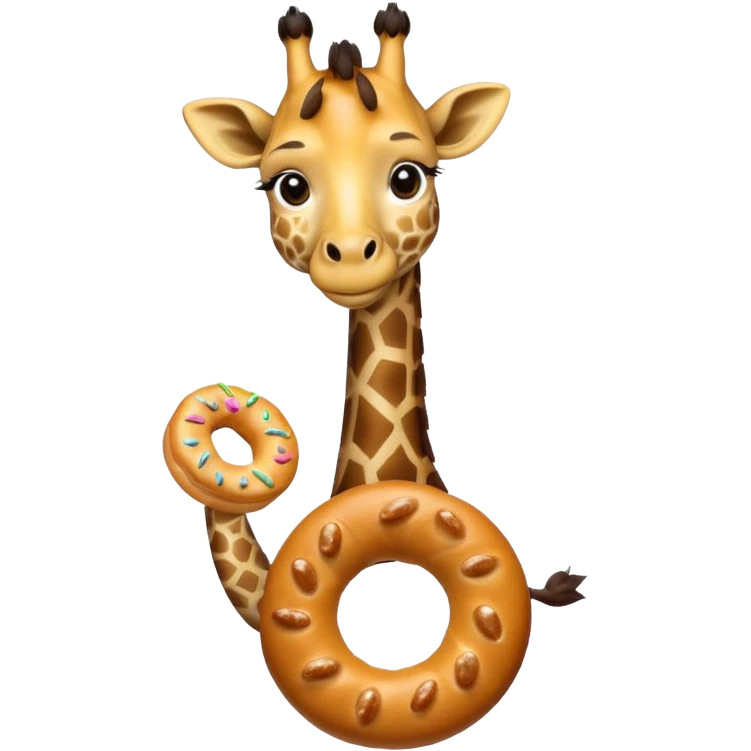 giraffe holding bagel emoji