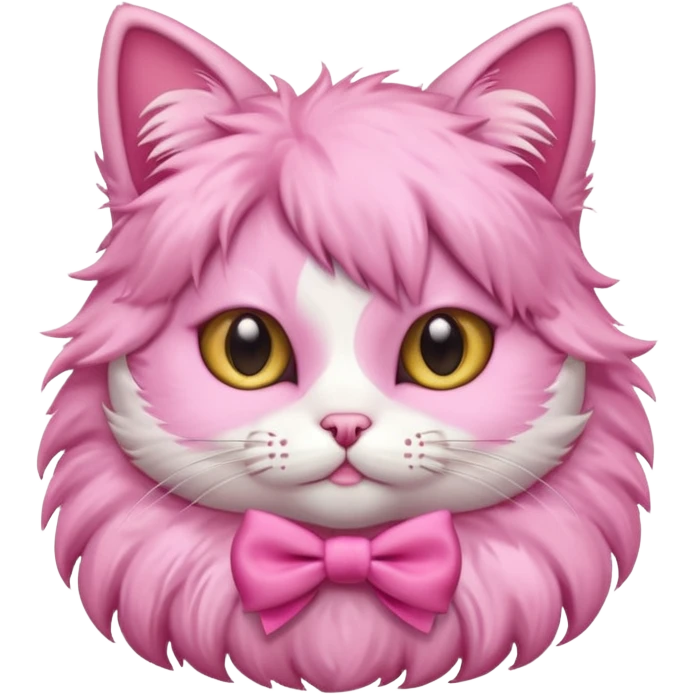 cute cat pink with bow emoji