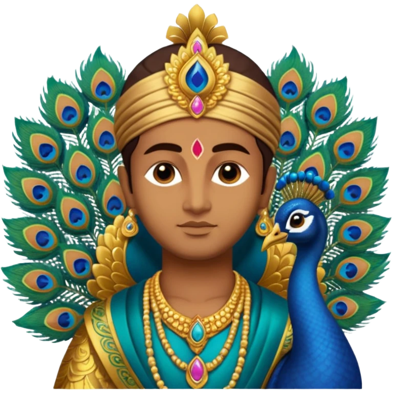 lord murugan with peacock and vel emoji