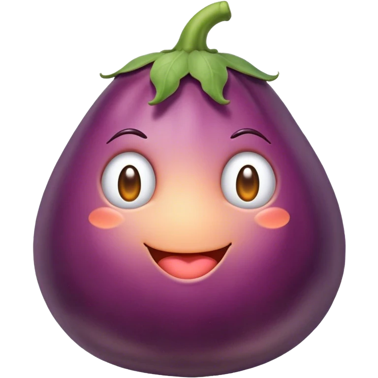 Eggplant in peach emoji