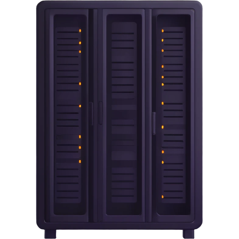 modern server rack with glowing lights emoji