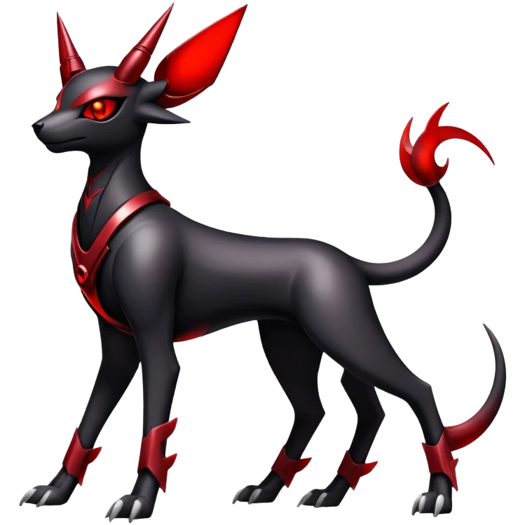 Shiny Gothic Exotic Futuristic Houndoom-Genesect-Torracat-Pokémon-Fakémon-hybrid-creature emoji