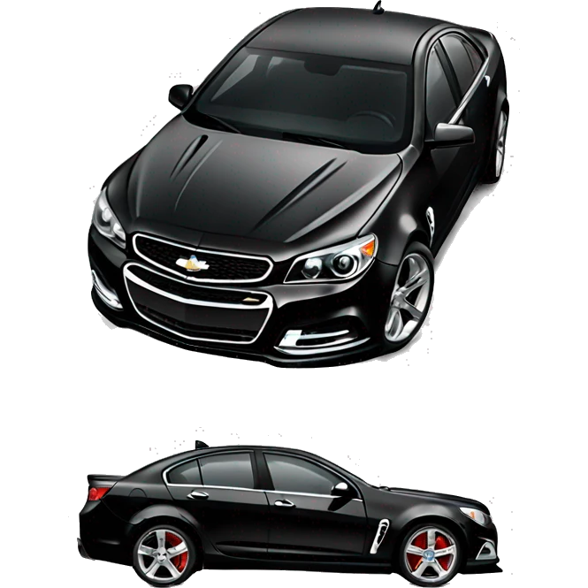 black chevy ss with chrome wheels emoji