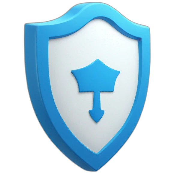 blue shield with white checkmark 3D emoji