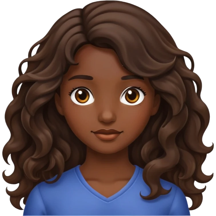una chica morena de pelo ondulado emoji