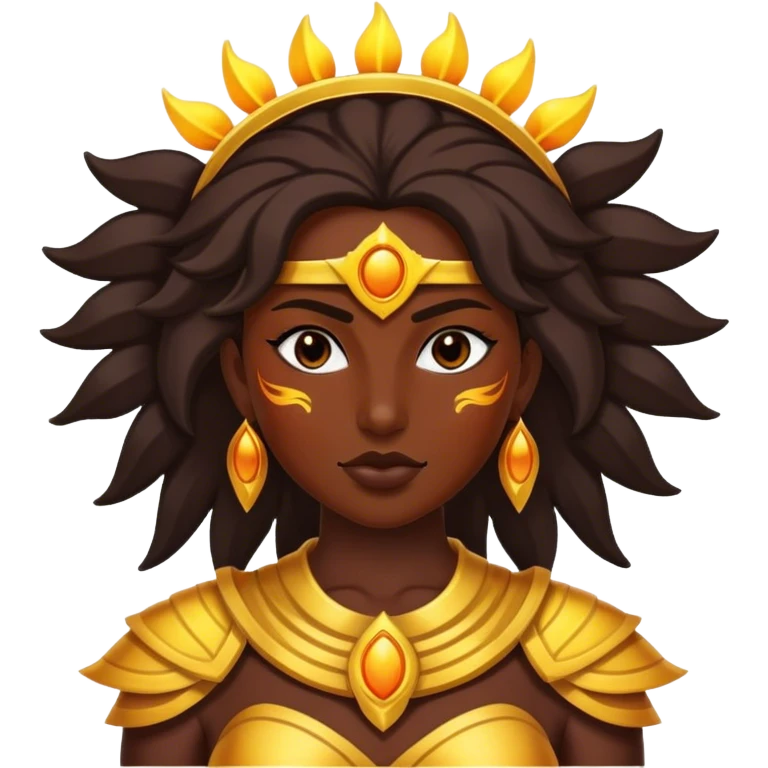 female posing in sun warrior emoji