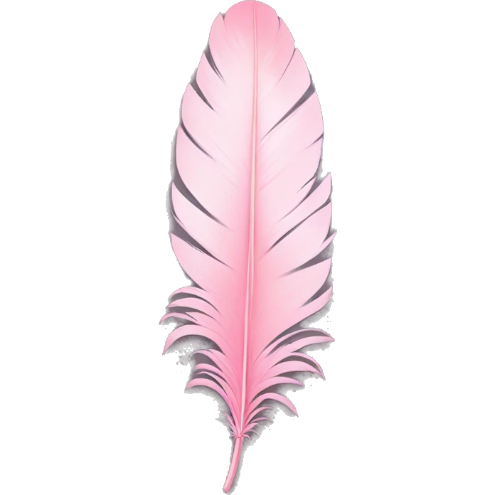 Create a pastel pink feather emoji with a luxurious and elegant touch emoji