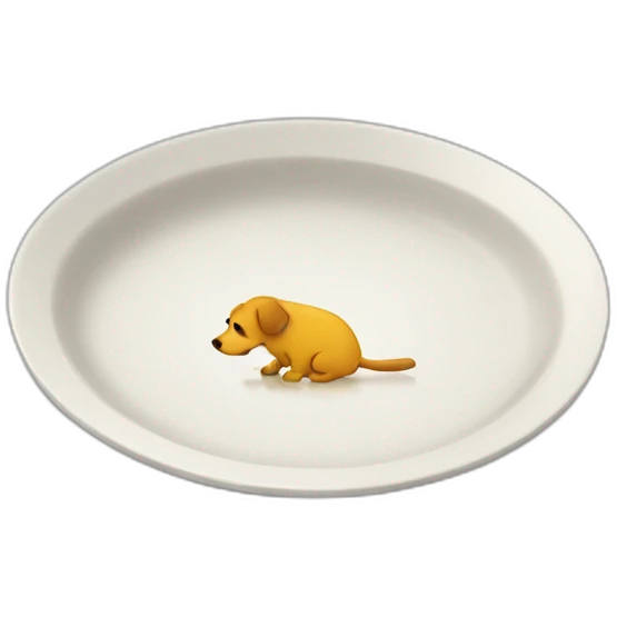 a dog urinating on a plate emoji