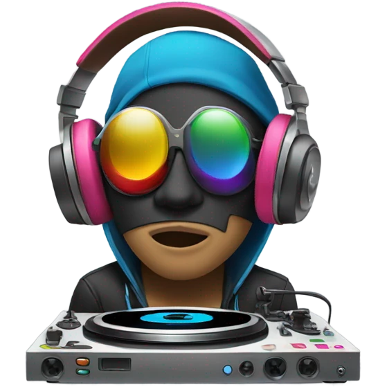 DJ wearing a mask emoji