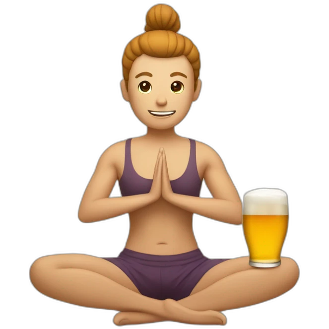 Yoga qui bois une bière emoji