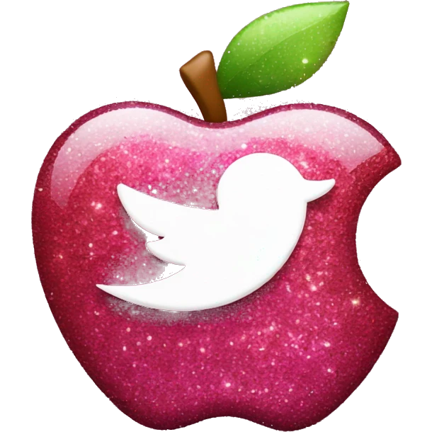 apple swift logo in sparkly pink glitter emoji
