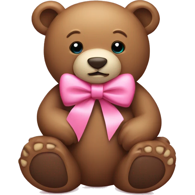 Bear shaped as heart with pink bow ribbons  emoji