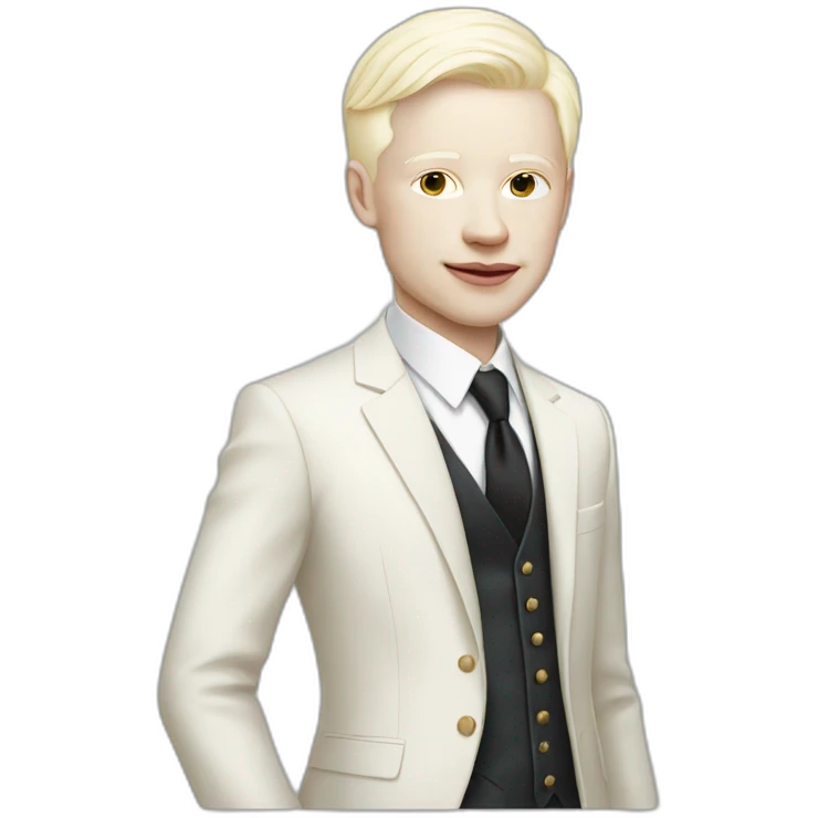 Albino person in an elegant suit emoji